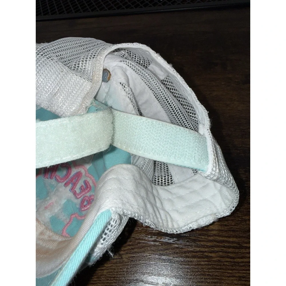 Beach Please‎ Trucker Hat KBETHOS Aqua Distressed Mesh Back Adjustable Cap